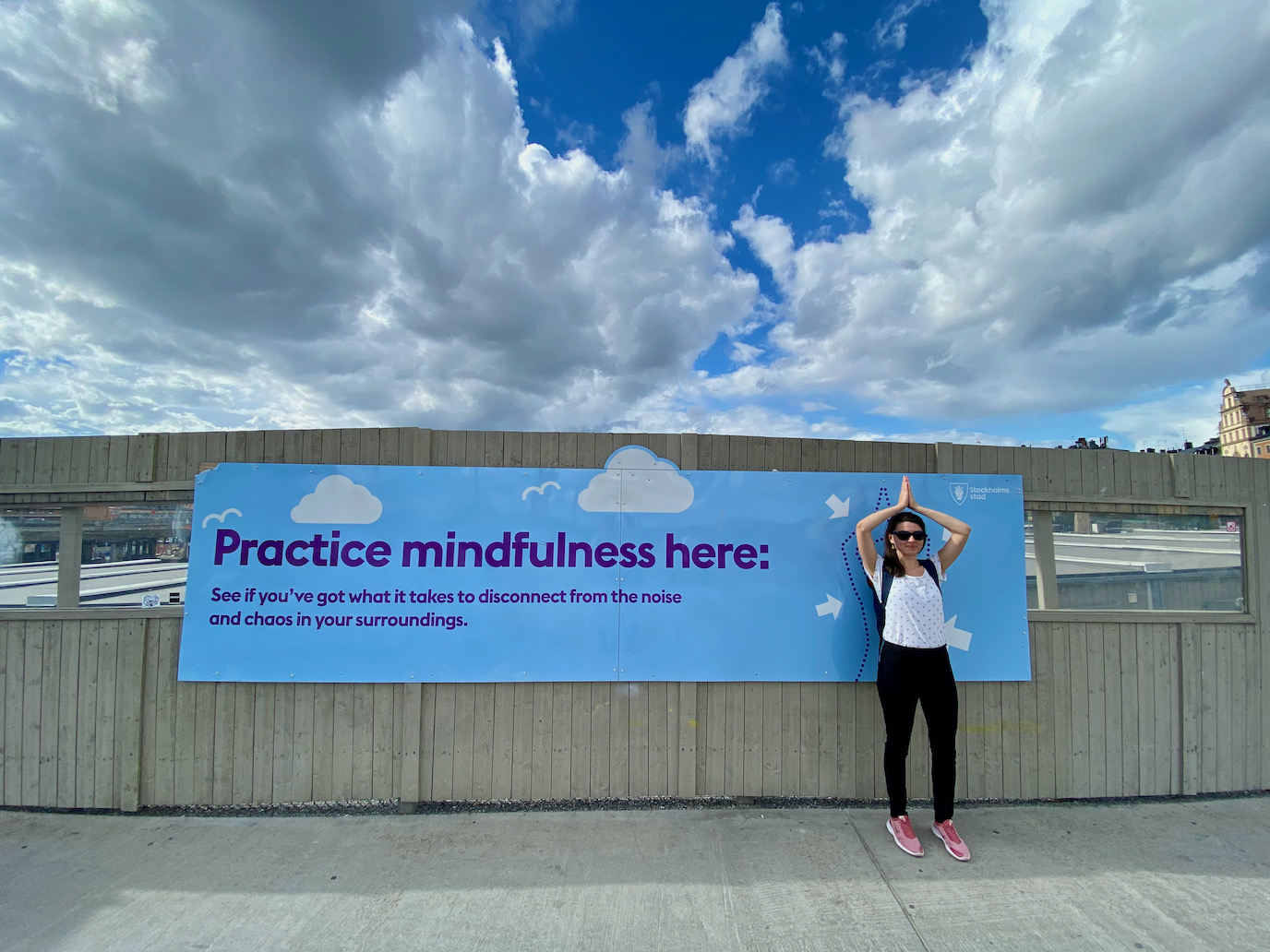 Mindfulness poster in Slussen, Stockholm