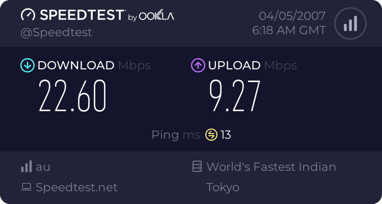 KDDI sebességteszt