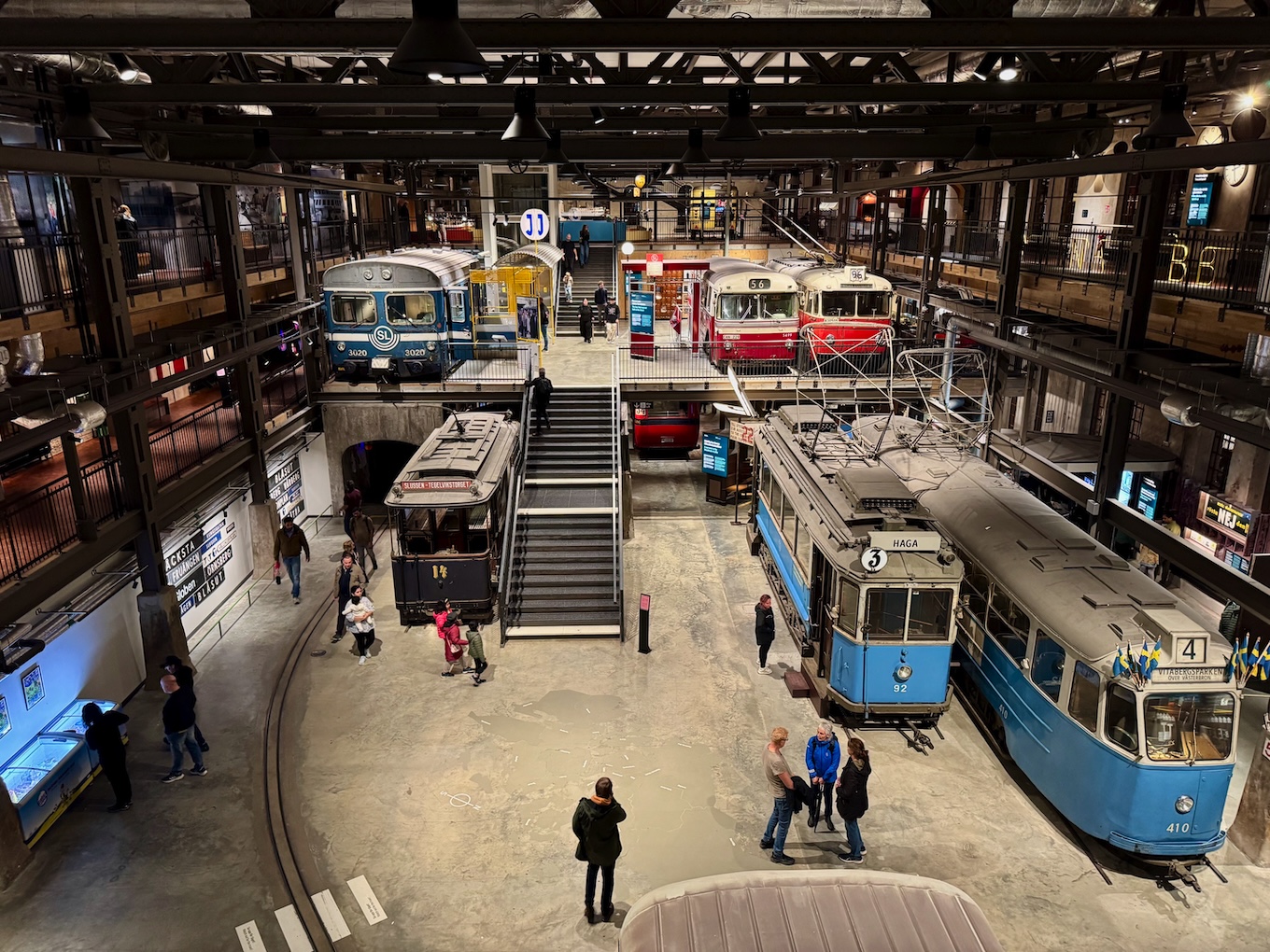 picture taken at Spårvägsmuseet in Stockholm from the second floor