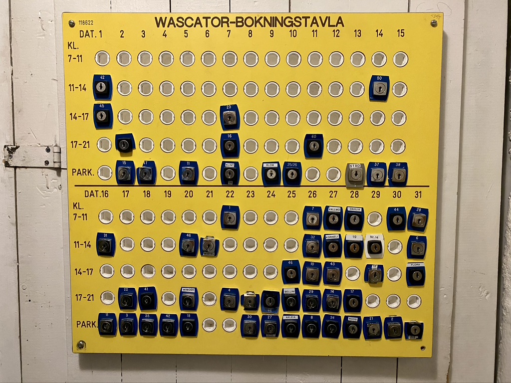 Laundry room schedule