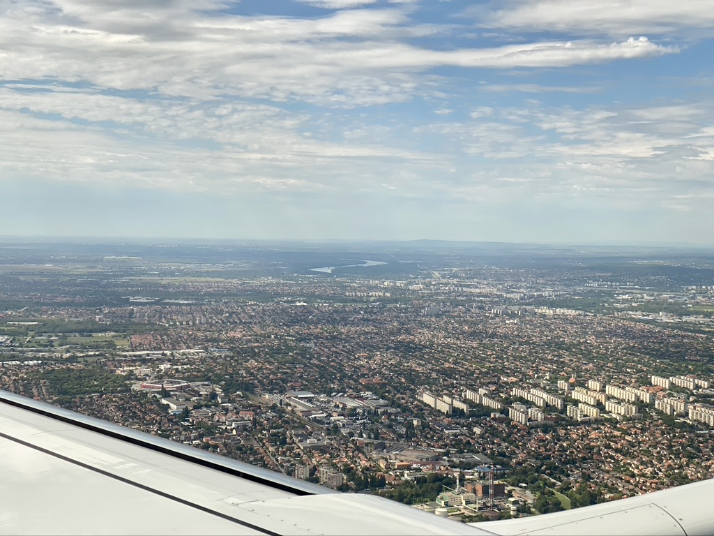 View of Budapest from the plane