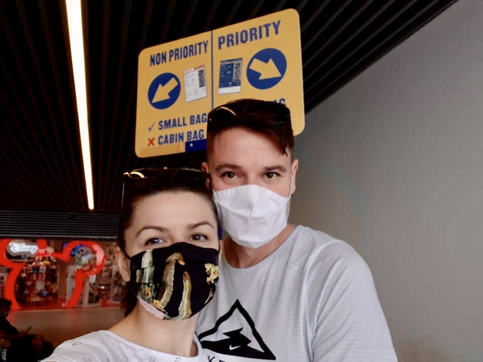Priority signs at the airport